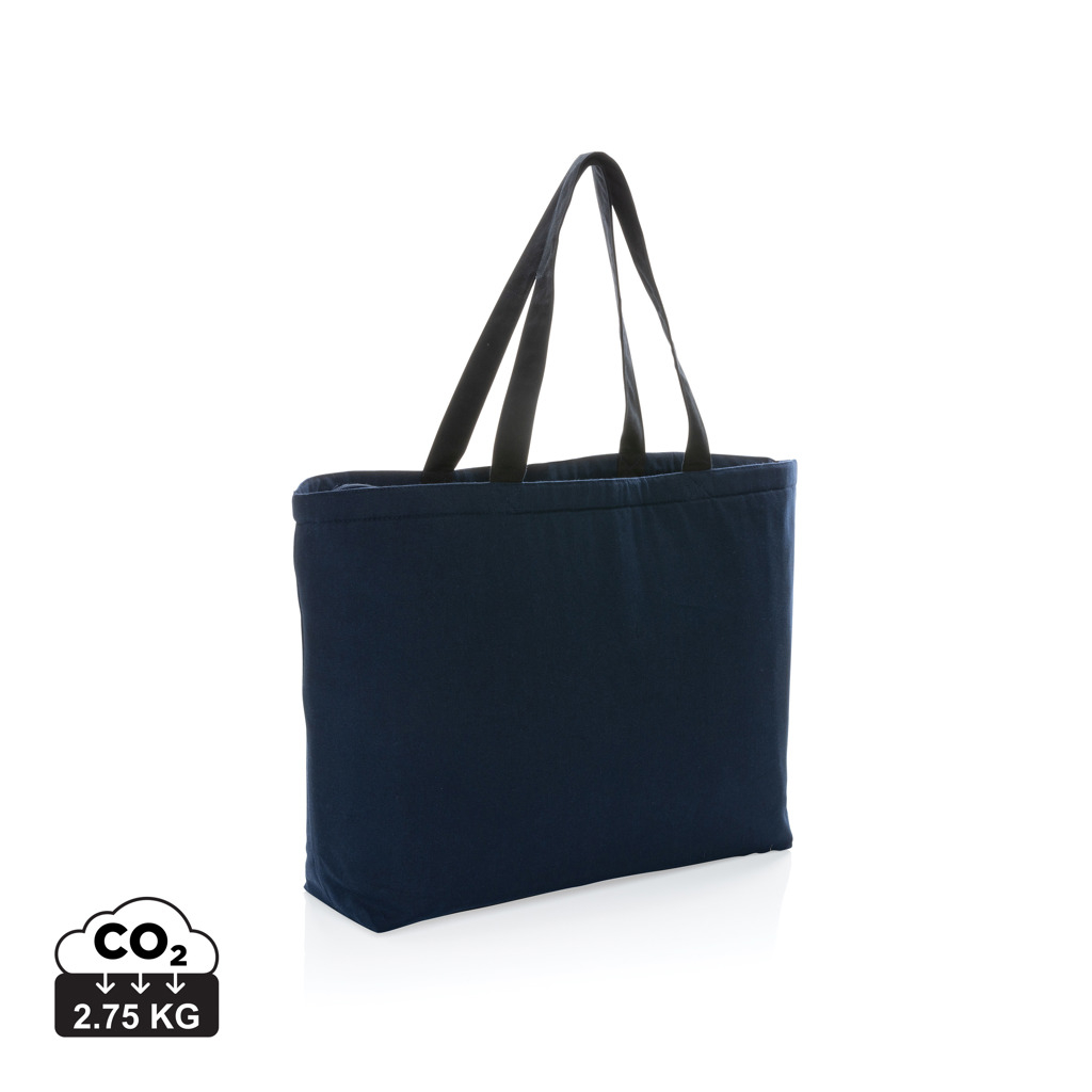 Tote bag isotherme recyclé publicitaire en toile 240g Impact Bleu marine
